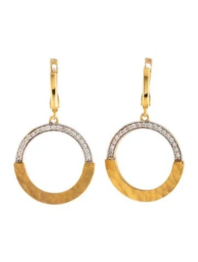 Pre-owned I. Reiss 14k Diamond Drop Earrings In Multicolor