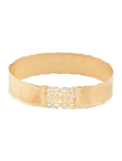 Pre-owned I. Reiss 14k Diamond Filigree Cuff, 6.75" In Multi