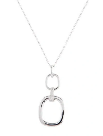 Pre-owned I. Reiss 14k Diamond Gallery Pendant Necklace, 16.25" In Multi