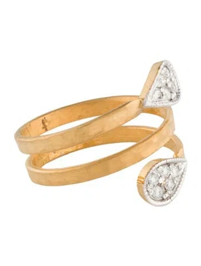 Pre-owned I. Reiss 14k Diamond Hammered Spiral Ring In Multi