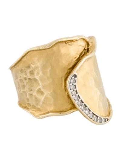 Pre-owned I. Reiss 14k Diamond Hammered Wrap Cocktail In Multi