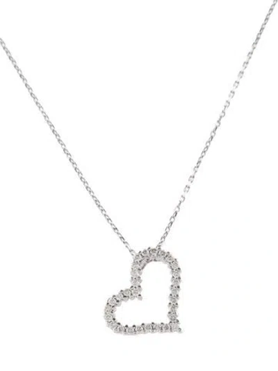 Pre-owned I. Reiss 14k Diamond Heart Pendant Necklace, 16" In Multi