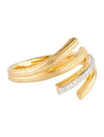 Pre-owned I. Reiss 14k Diamond Highway Band Ring In Multicolor