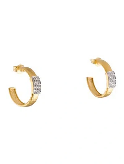 Pre-owned I. Reiss 14k Diamond Hoop Earrings In Multi