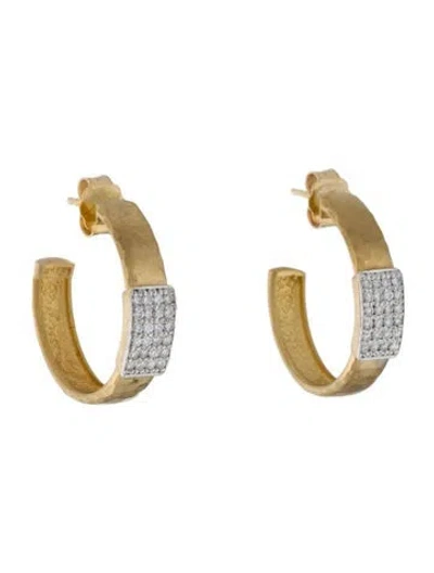 Pre-owned I. Reiss 14k Diamond Hoop Earrings In Multi