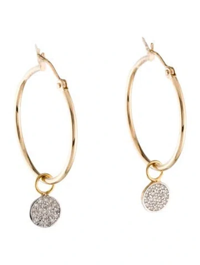 Pre-owned I. Reiss 14k Diamond Hoop Earrings In Multi