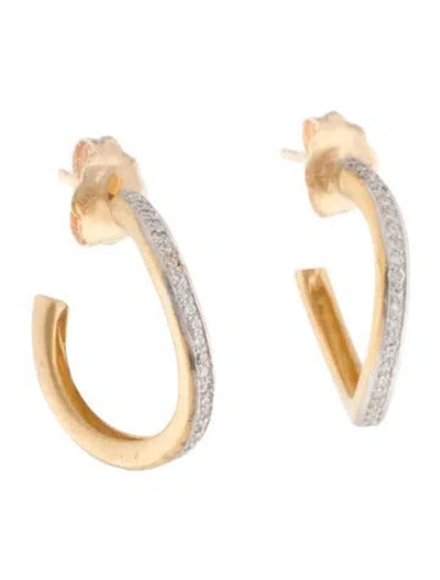 Pre-owned I. Reiss 14k Diamond Hoop Earrings In Multi