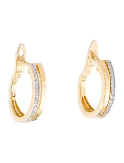Pre-owned I. Reiss 14k Diamond Hoop Earrings In Multi