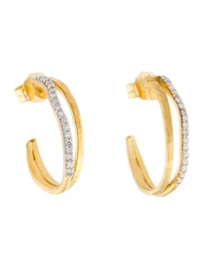 Pre-owned I. Reiss 14k Diamond Hoop Earrings In Multi