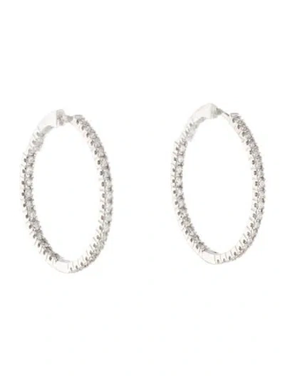 Pre-owned I. Reiss 14k Diamond Inside-out Hoop Earrings In Multi