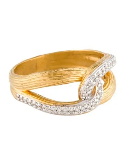 Pre-owned I. Reiss 14k Diamond Interlocking Ring In Multi