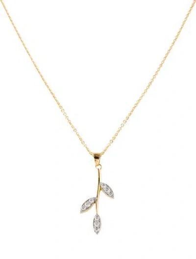Pre-owned I. Reiss 14k Diamond Lear Pendant, 16" In Multi