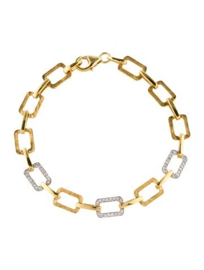 Pre-owned I. Reiss 14k Diamond Link Bracelet, 7" In Multi
