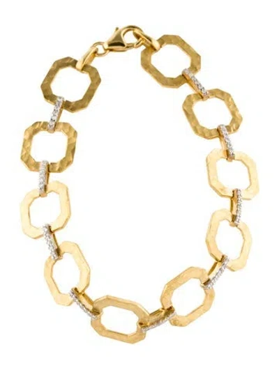 Pre-owned I. Reiss 14k Diamond Link Bracelet, 7" In Multi