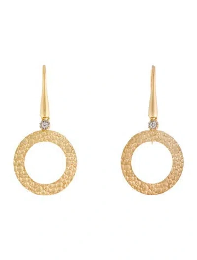 Pre-owned I. Reiss 14k Diamond Open Circle Drop Earrings In Multi