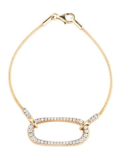 Pre-owned I. Reiss 14k Diamond Open Ellipse Cocoon Station Bracelet, 7" In Multi