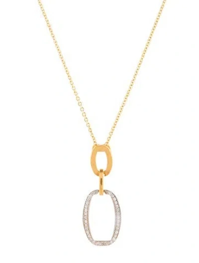 Pre-owned I. Reiss 14k Diamond Open Ellipse Pendant Pendant Necklace, 18" In Multi