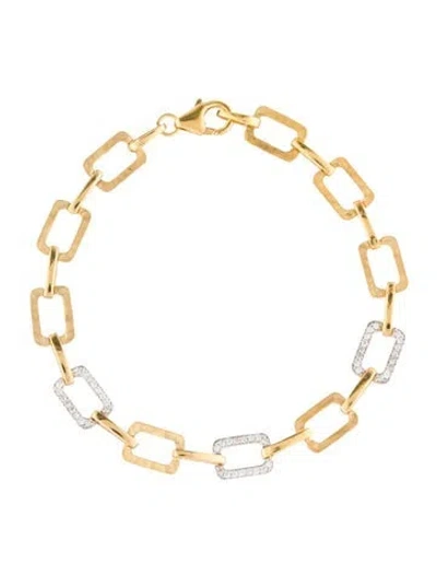 Pre-owned I. Reiss 14k Diamond Open Link Bracelet, 7" In Multi