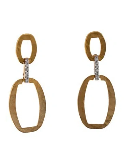 Pre-owned I. Reiss 14k Diamond Open Link Drop Earrings In Multi