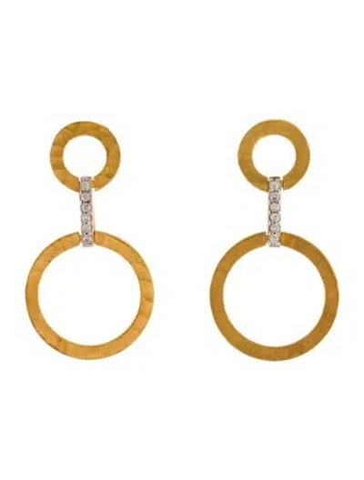 Pre-owned I. Reiss 14k Diamond Open Link Drop Esrrings In Multi