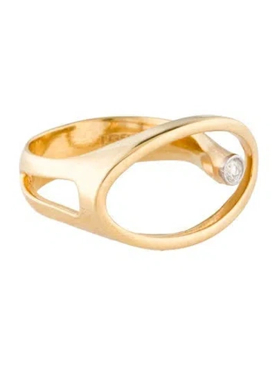 Pre-owned I. Reiss 14k Diamond Open Oval Cocktail Ring In Multi