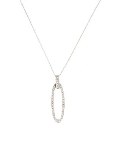 Pre-owned I. Reiss 14k Diamond Open Oval Pendant Necklace, 16" In Multi