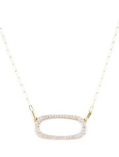 Pre-owned I. Reiss 14k Diamond Open Oval Pendant Necklace, 17.25" In Multi