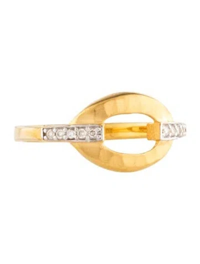 Pre-owned I. Reiss 14k Diamond Open Oval Ring In Multicolor
