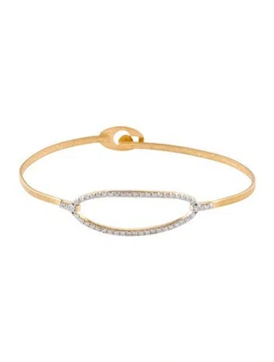 Pre-owned I. Reiss 14k Diamond Open Oval Station Bangle Bracelet, 7" In Multi