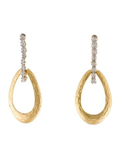 Pre-owned I. Reiss 14k Diamond Open Pear Drop Earrings In Multi