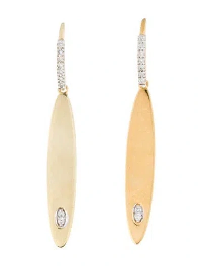 Pre-owned I. Reiss 14k Diamond Oval Drop Earrings In Multi
