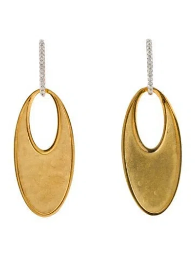 Pre-owned I. Reiss 14k Diamond Oval Drop Earrings In Multi