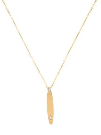 Pre-owned I. Reiss 14k Diamond Oval Pendant Necklace, 16" In Multi