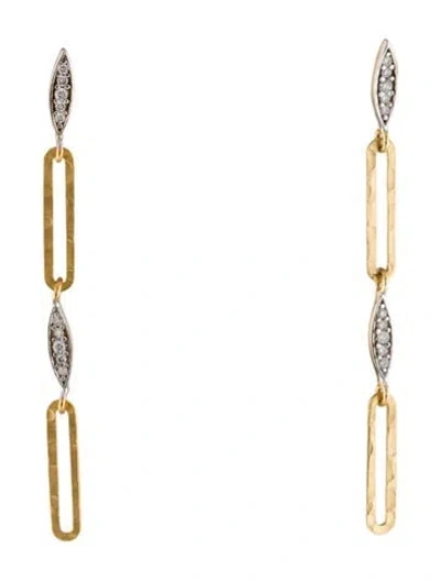 Pre-owned I. Reiss 14k Diamond Pavé Drop Earrings In Multi