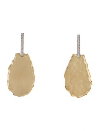 Pre-owned I. Reiss 14k Diamond Pear Shaped Drop Earrings In Multi
