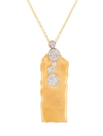 Pre-owned I. Reiss 14k Diamond Pendant Necklace, 16" In Multi