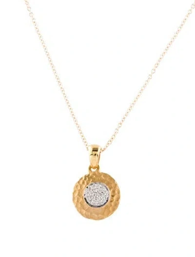 Pre-owned I. Reiss 14k Diamond Pendant Necklace, 16" In Multi