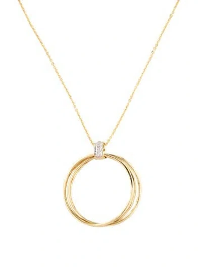 Pre-owned I. Reiss 14k Diamond Pendant Necklace, 16" In Multicolor