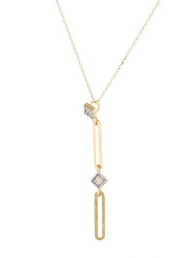 Pre-owned I. Reiss 14k Diamond Pendant Necklace, 16.5" In Multi