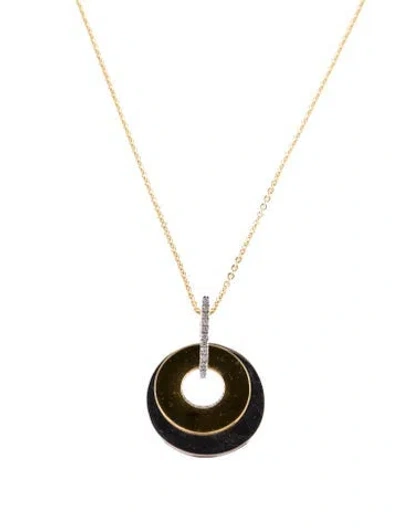 Pre-owned I. Reiss 14k Diamond Pendant Necklace, 18" In Multi