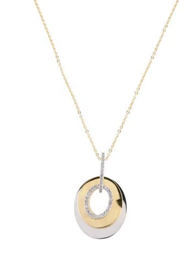 Pre-owned I. Reiss 14k Diamond Pendant Necklace, 18" In Multi