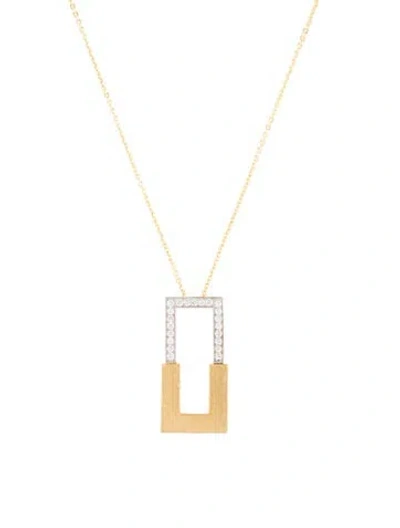 Pre-owned I. Reiss 14k Diamond Pendant Necklace, 18" In Multi