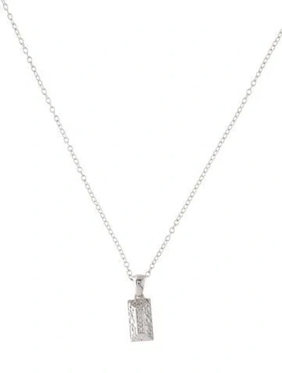 Pre-owned I. Reiss 14k Diamond Rectangle Pendant Necklace, 16" In Multi