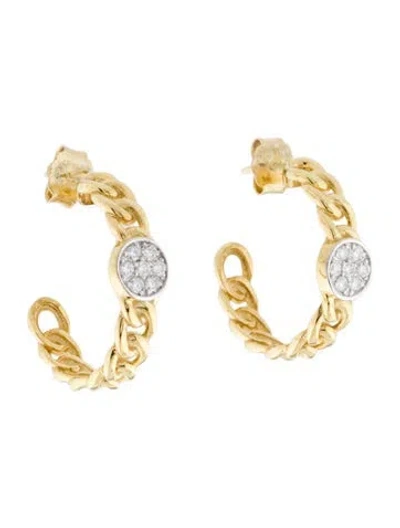 Pre-owned I. Reiss 14k Diamond Rope Hoop Earrings In Multi