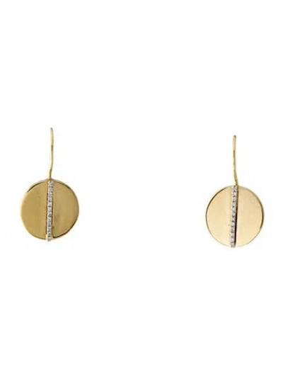 Pre-owned I. Reiss 14k Diamond Round Drop Earrings In Multicolor