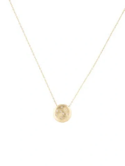 Pre-owned I. Reiss 14k Diamond Round Pendant Necklace, 16.25" In Multi