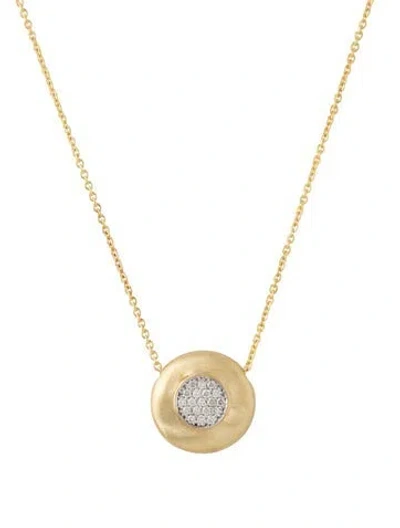 Pre-owned I. Reiss 14k Diamond Round Pendant Necklace, 18" In Multi