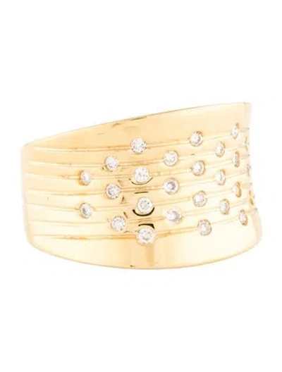 Pre-owned I. Reiss 14k Diamond Scattered Burnish Band In Multi