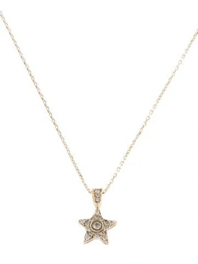 Pre-owned I. Reiss 14k Diamond Star Pendant Necklace, 16" In Multi