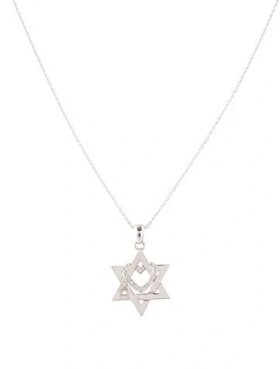 Pre-owned I. Reiss 14k Diamond Star Pendant Necklace, 16" In Multi